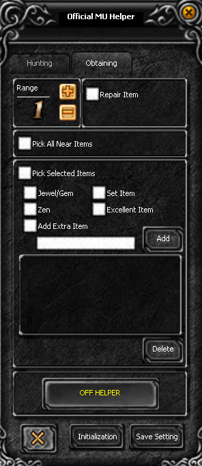 MU Helper Pickup tab example